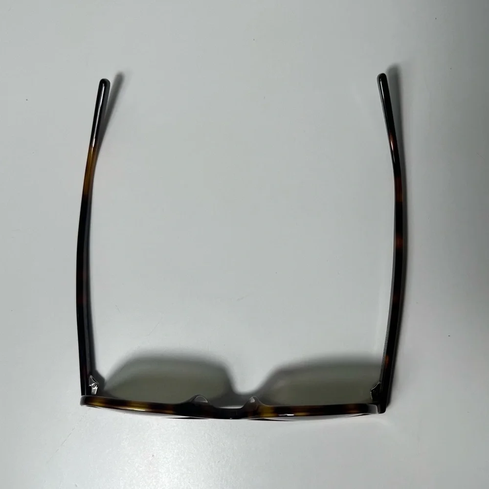 Saint Laurent YSL Logo Tortoise Shell Havana Green Cat Eye Square Sunglasses